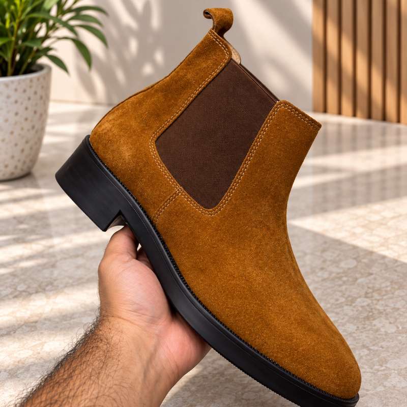 Men’s Premium Suede Chelsea Boots –Suede Leather | Handmade Leather Sole