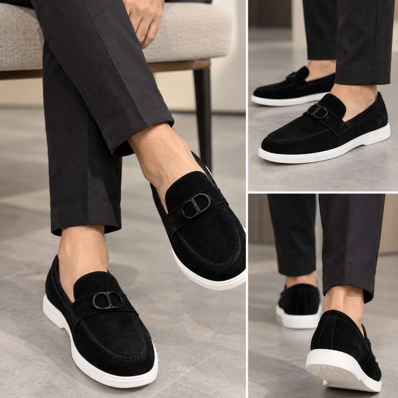Premium Genuine Leather Slip-On Loafers for Men | Handmade TPR Sole Casual & Formal Shoes