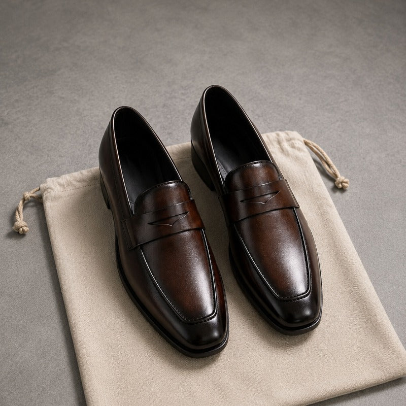 Premium Men’s Penny Moccasins – Luxury Formal Slip-On Loafers