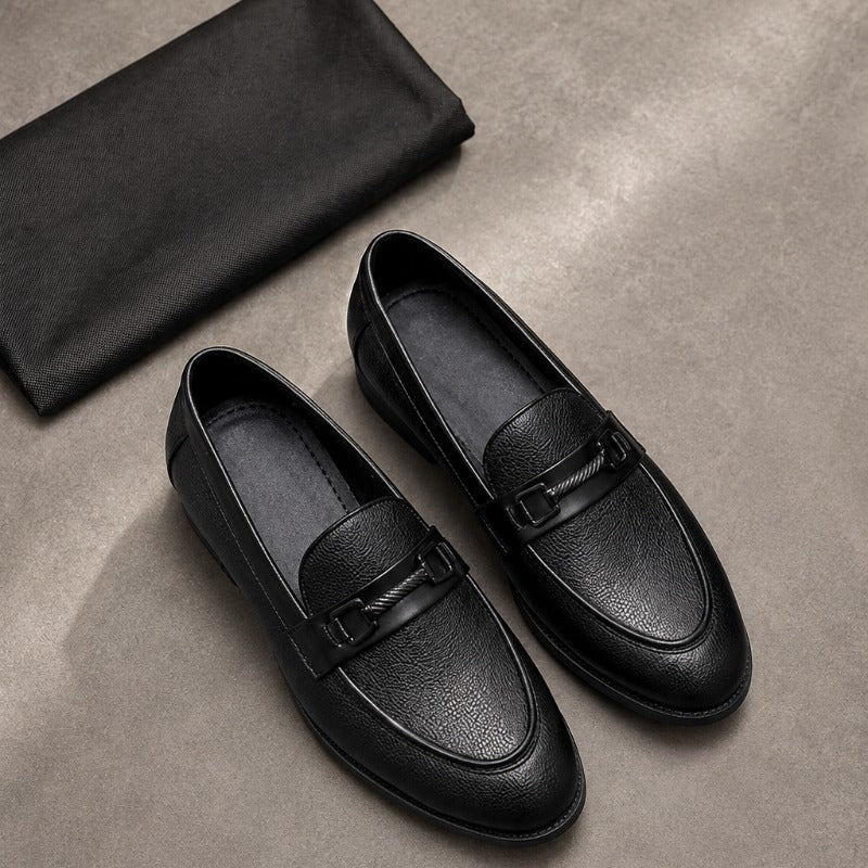 Premium Men’s Metal Bit Moccasins – Luxury Formal Slip-On Loafers
