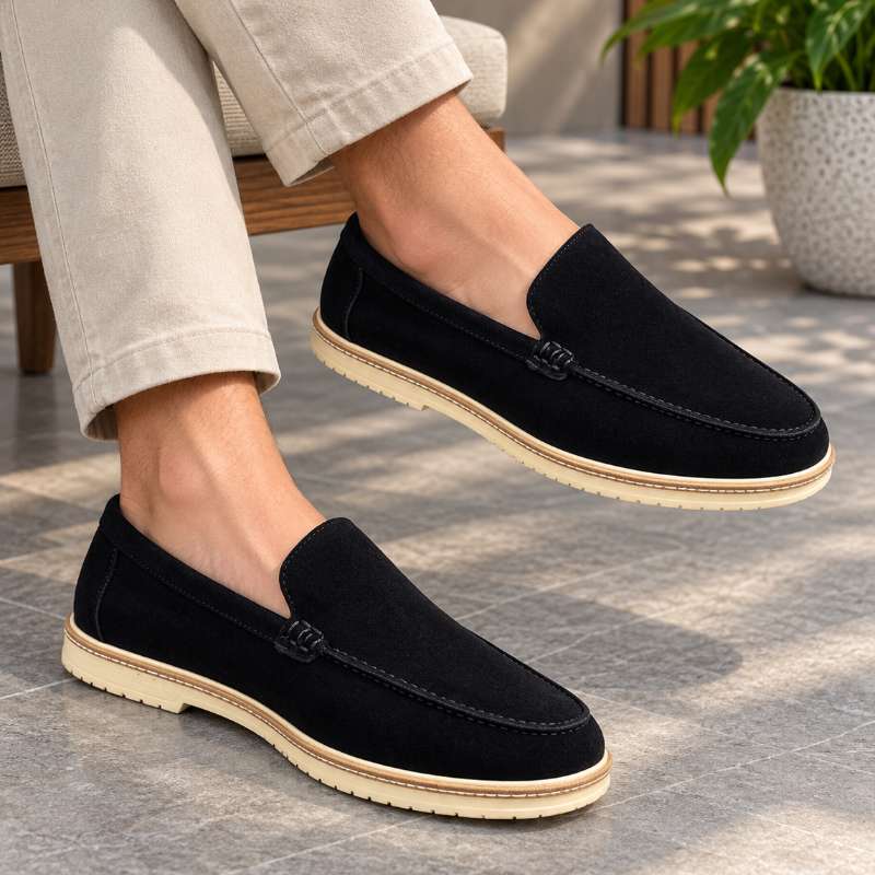 Premium Men's Leather Slip-On Loafers | Handmade TPR Sole | Casual Shoes