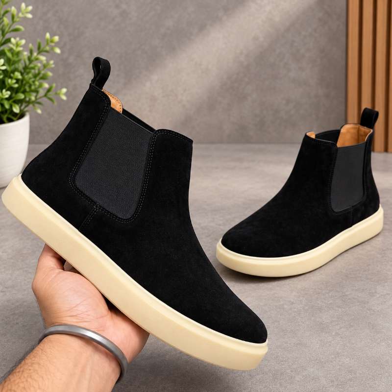 Premium Men's Genuine Suede Leather Chelsea Boots