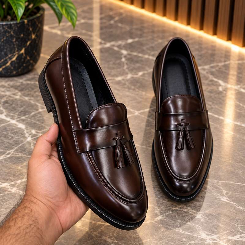 Men's Tassel Moccasins | Premium Faux Leather Loafers | Stylish Formal & Party Wear Shoes