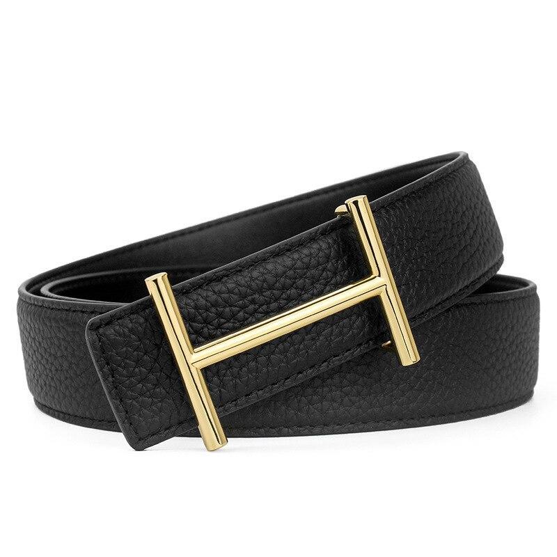Stylish H-Pattern Leather Strap Belt For Men-JonasParamount
