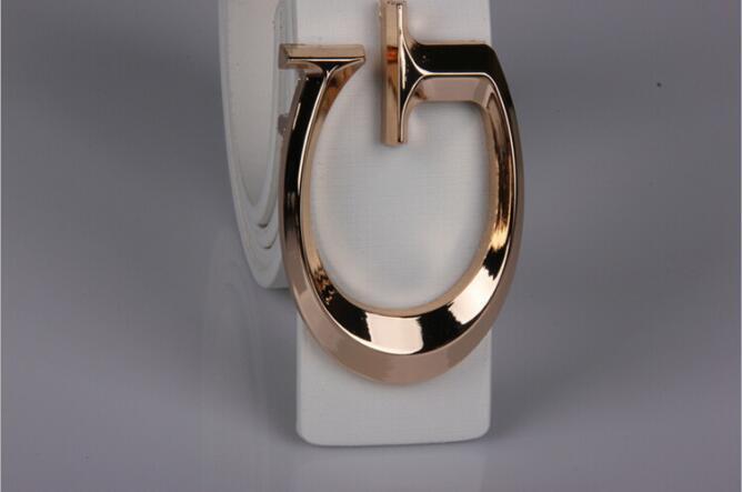 Luxury Design Gold G-shaped Buckle Belt For Men-JonasParamount