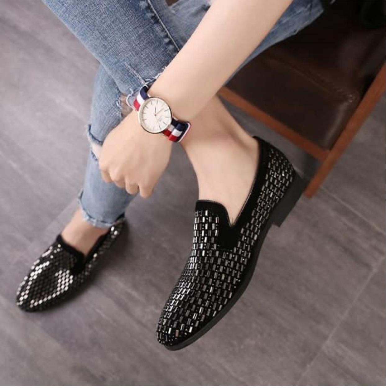 Fashion Studded Moccasins Shoes For Party And Wedding Occasion - JonasParamount