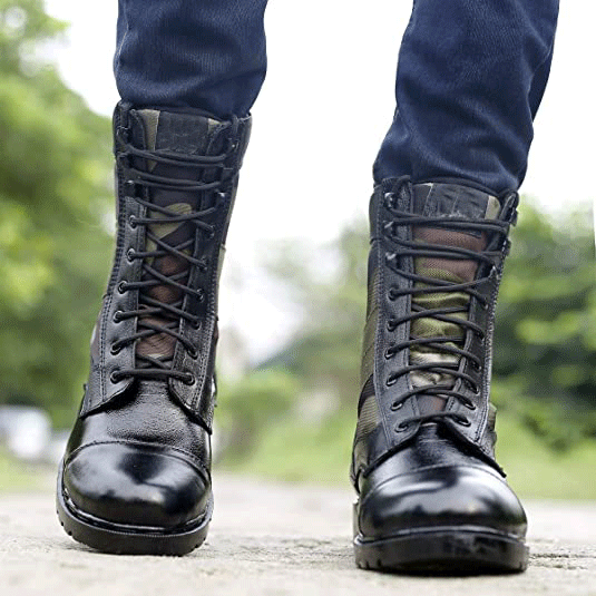 Leather Army Boots For Men's-JonasParamount