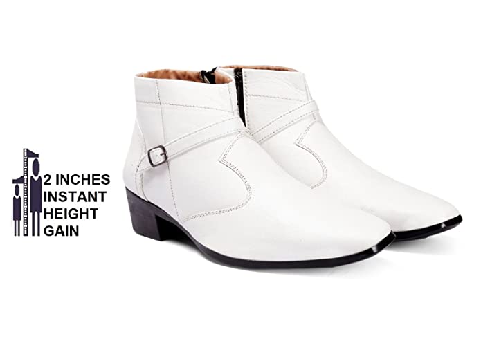 Fashionable Height Increasing Formal Buckle Zipper Boots For Men's-JonasParamount