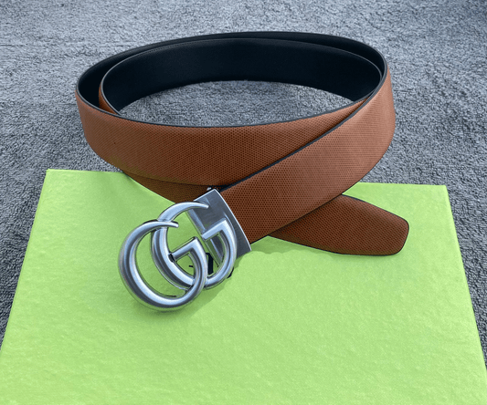 Trendy Double G Pattern Leather Strap Belt For Men's-JonasParamount