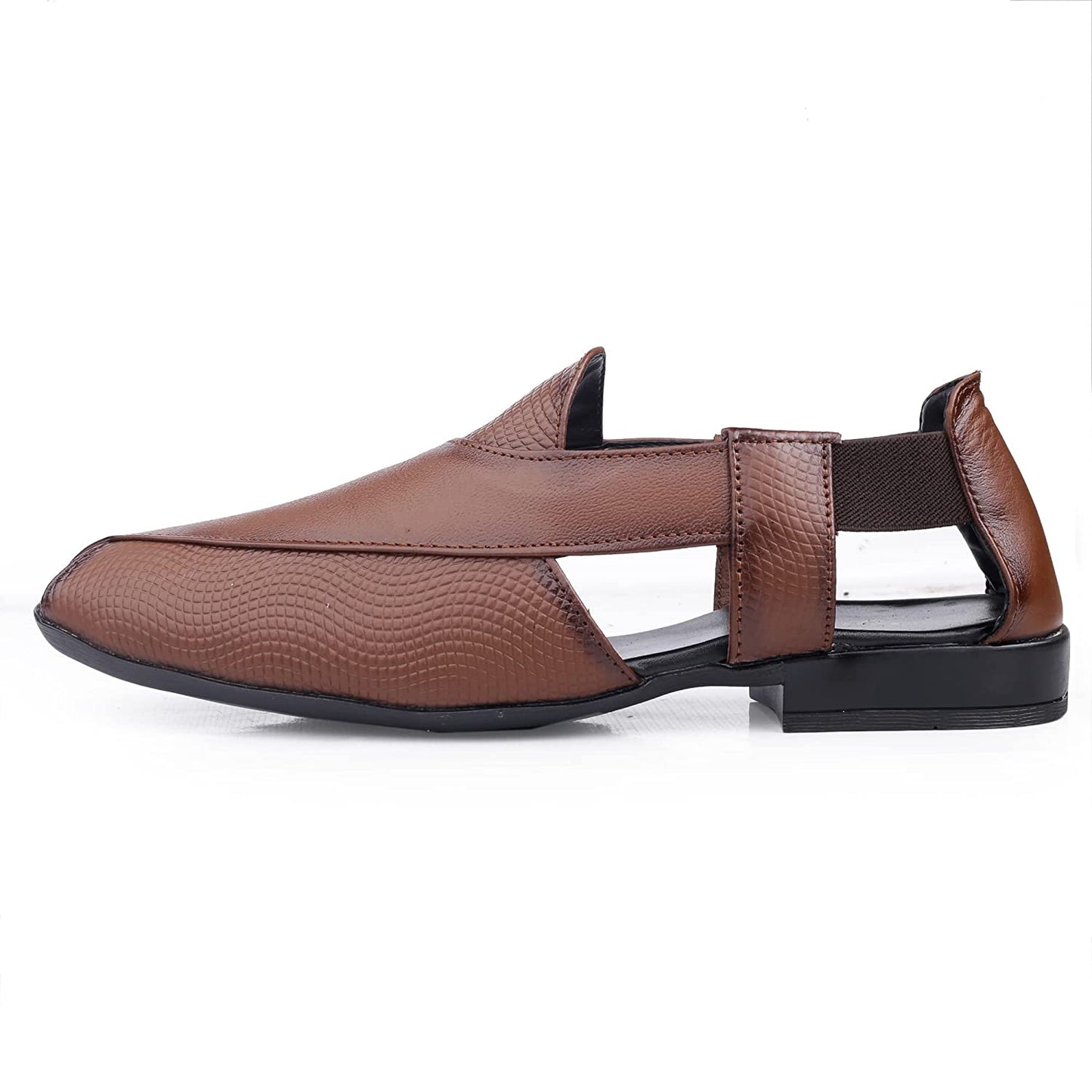 Stylish Peshawari Formal Genuine Leather Slip-on Sandal For Men's-JonasParamount