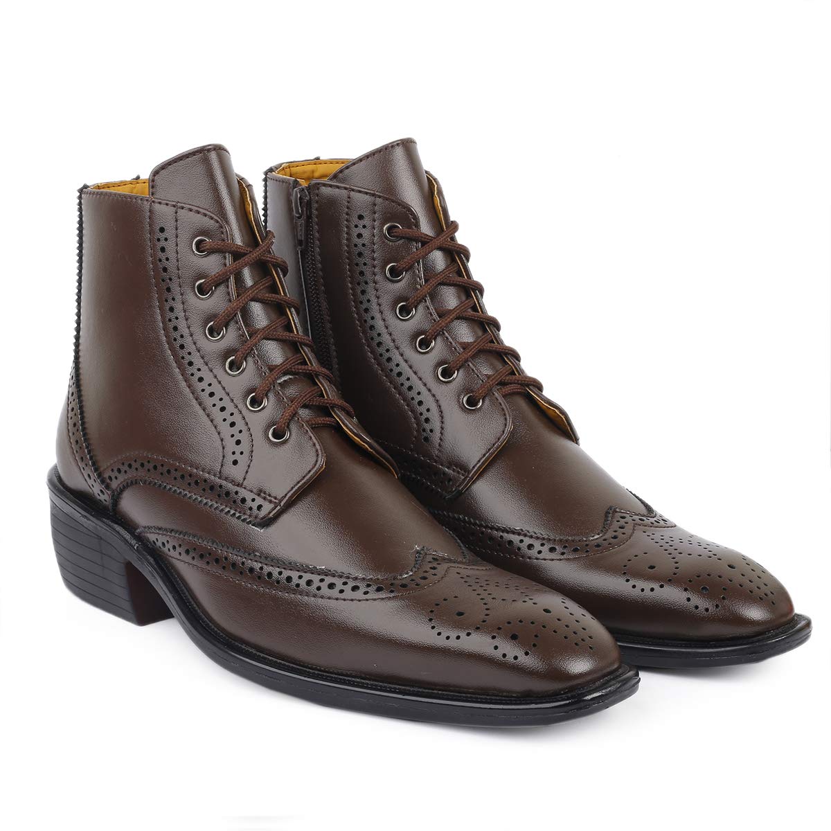 High Ankle Height Increasing Brown Casual And Outdoor Boot For Men-JonasParamount