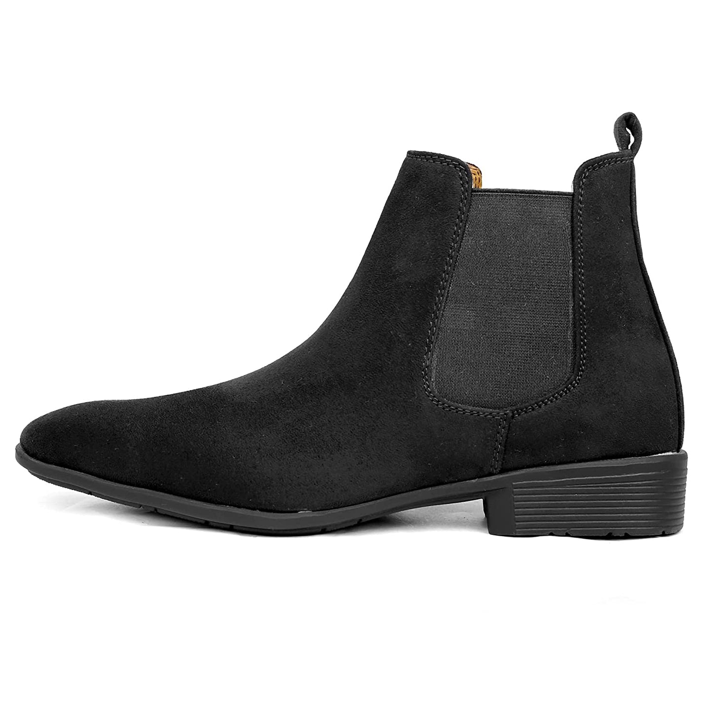 New Arrival Latest Suede Material Black Casual Chelsea Boots For Men-JonasParamount