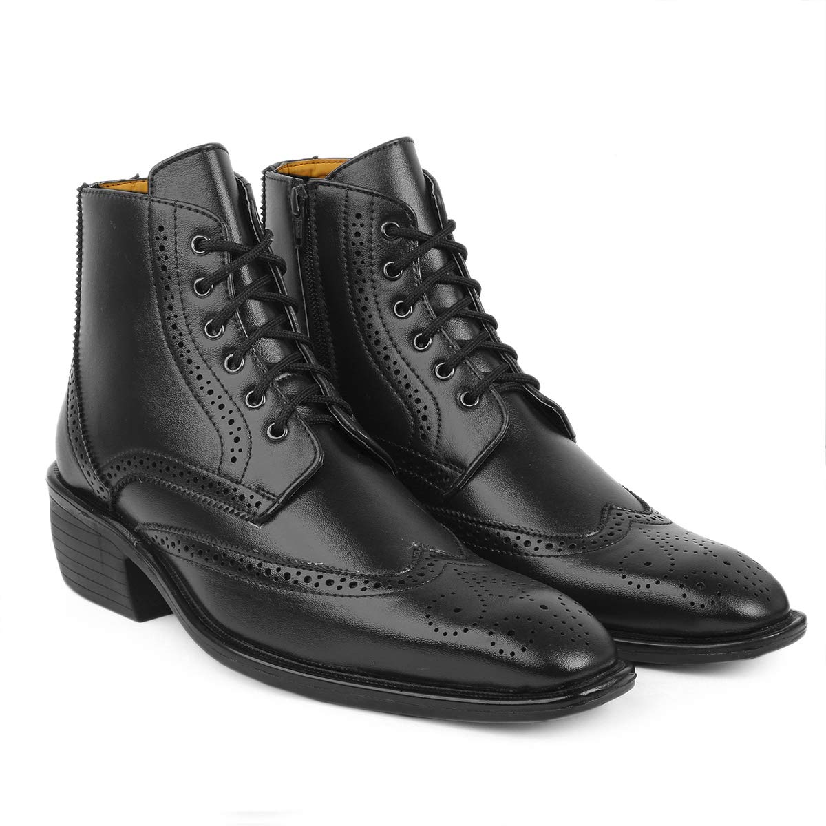High Ankle Height Increasing Black Casual And Outdoor Boot For Men-JonasParamount