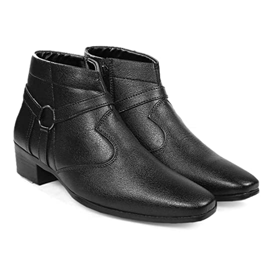 Height Increasing  Synthetic Material Strap Boot For Men's-JonasParamount