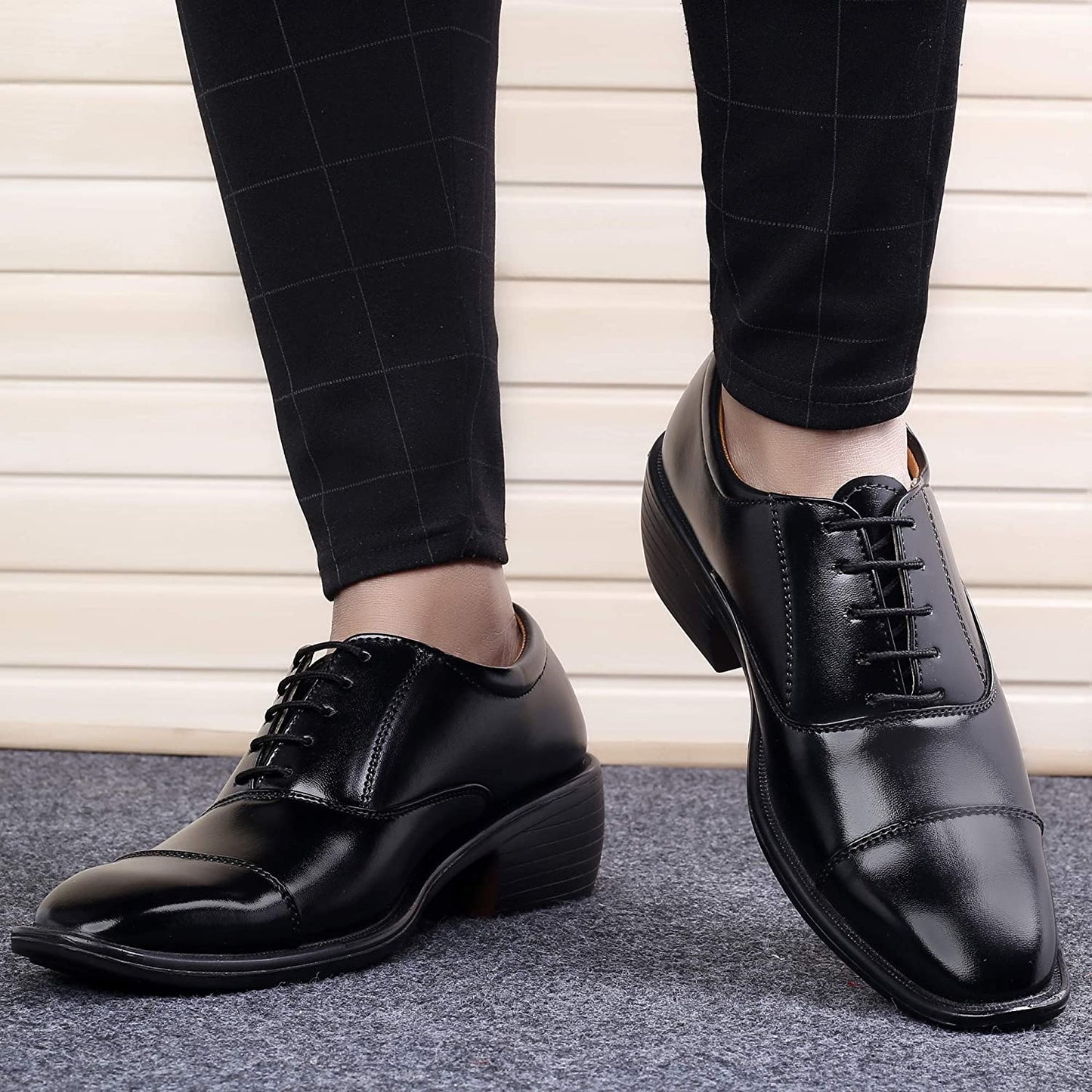 Fashionable Black Casual And Formal Office Wear Lace-Up Shoes-JonasParamount
