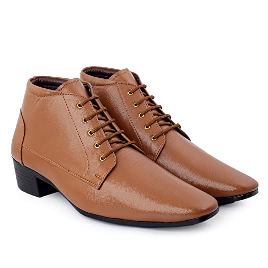 New Arrival Derby Faux Leather Formal Height Increasing Boots For Men's-JonasParamount