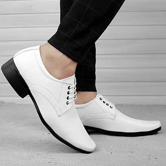 Faux Leather Office Wear Lace Up Shoes For Men's-JonasPramount
