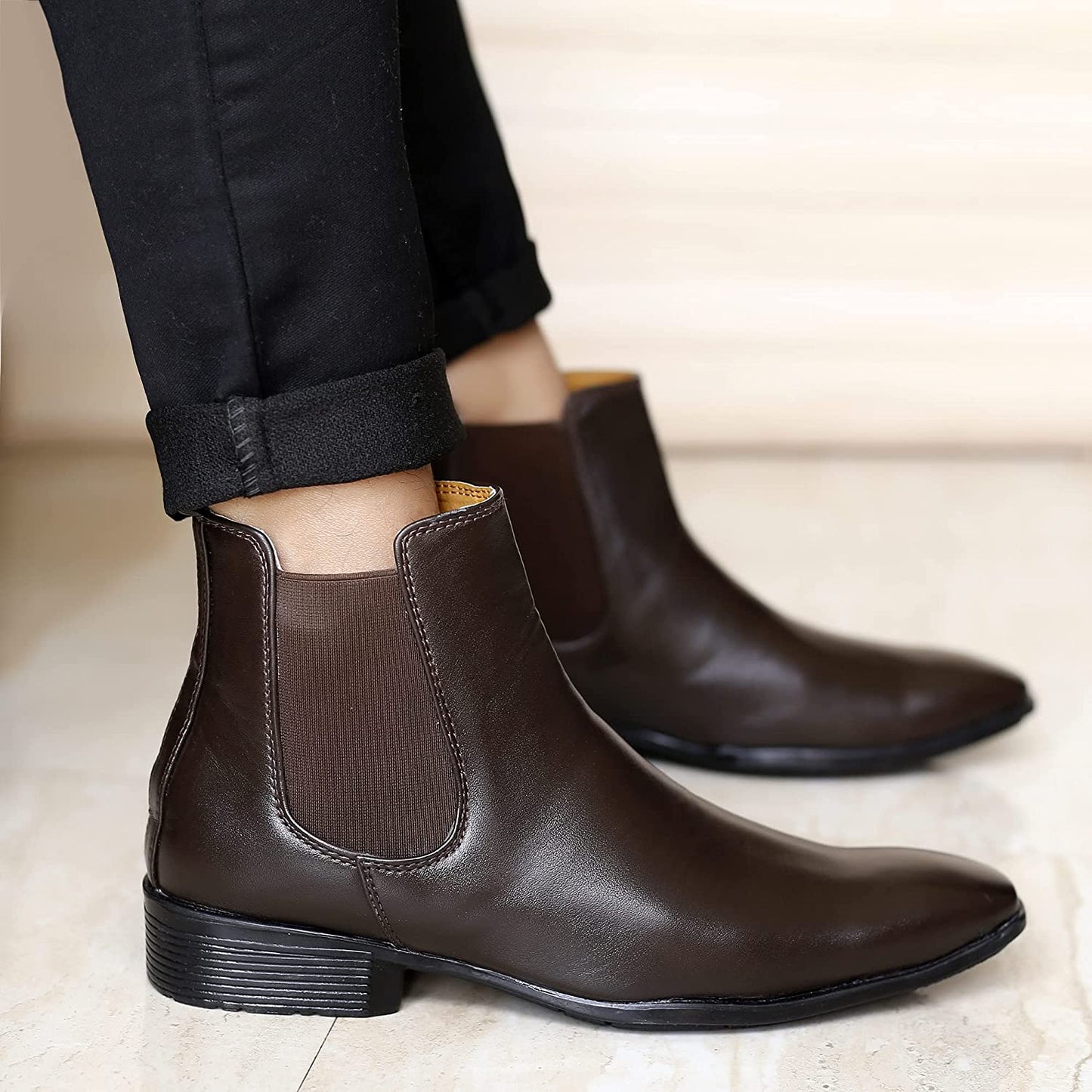 Classy New Arrival Latest Brown Casual Chelsea Boots For Men-JonasParamount