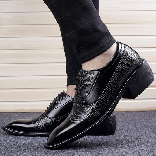 Classy Casual And Formal Business Wear Black Lace-Up Shoes-JonasParamount
