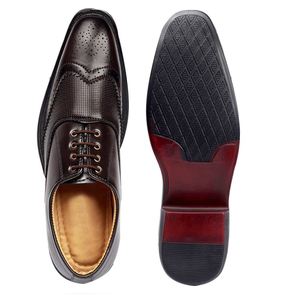 Height Increasing Brown Casual And Formal Lace-Up Shoes For Men-JonasParamount