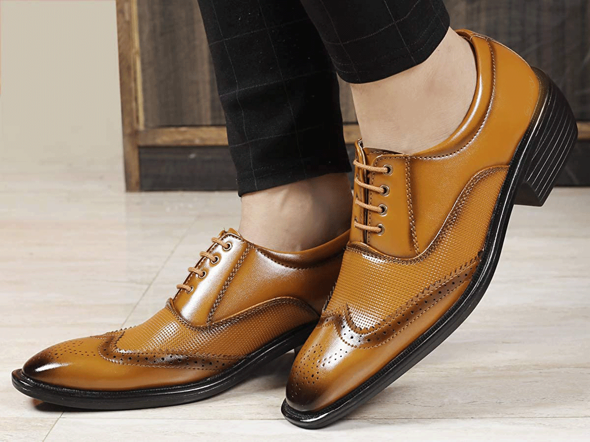Height Increasing Tan Casual And Formal Lace-Up Shoes For Men-JonasParamount