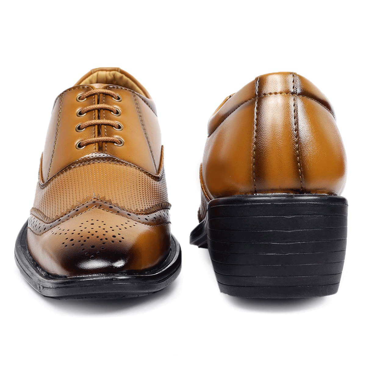 Height Increasing Tan Casual And Formal Lace-Up Shoes For Men-JonasParamount