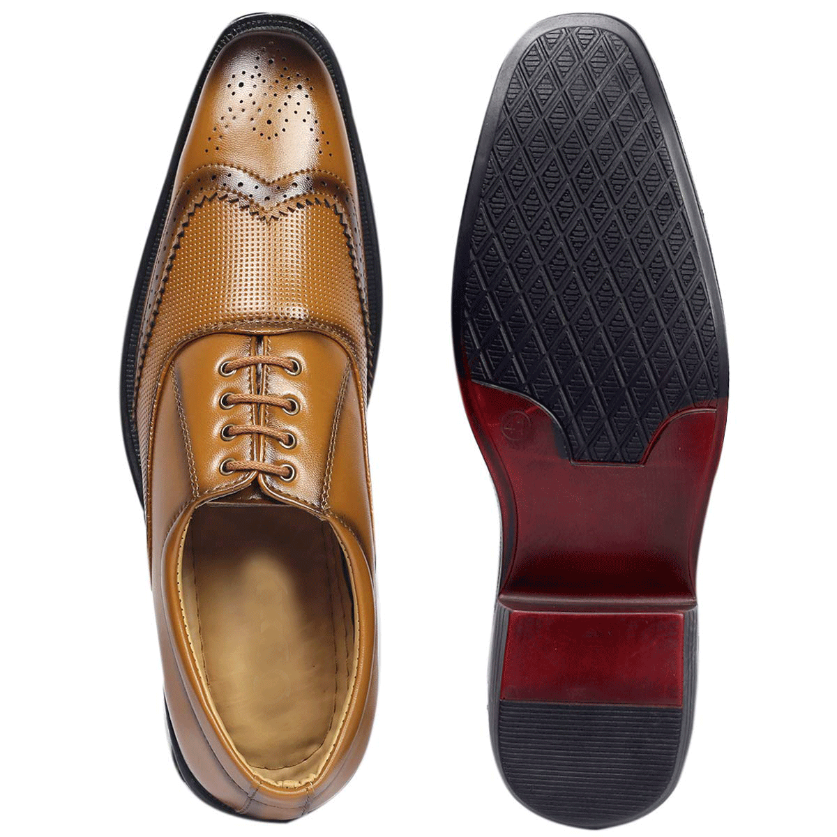 Height Increasing Tan Casual And Formal Lace-Up Shoes For Men-JonasParamount