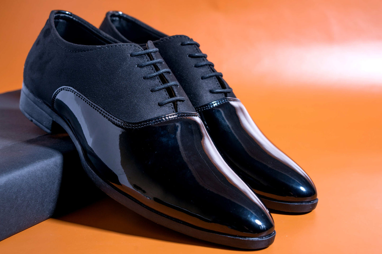 New Fashion Elegant And Classy Shiny Black Formal Suede Shoes For Men-JonasParamount