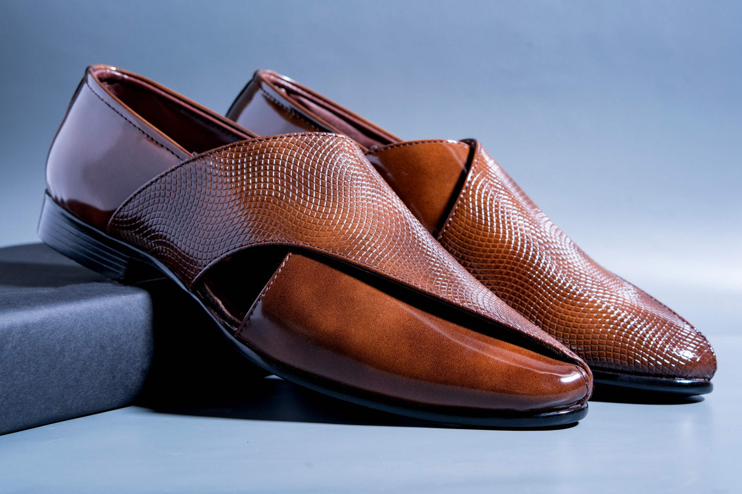 Classic Patent Brown Slip Ons With Tassels For Men-JonasParamount