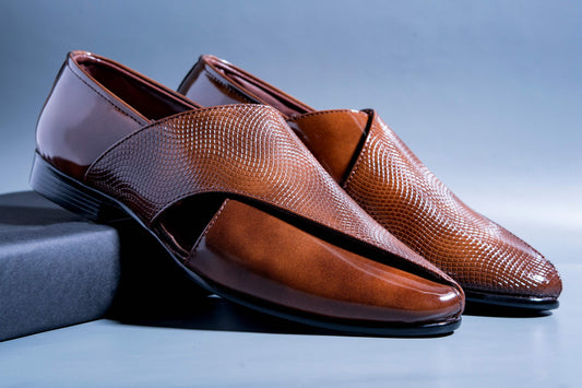 Classic Patent Brown Slip Ons With Tassels For Men-JonasParamount