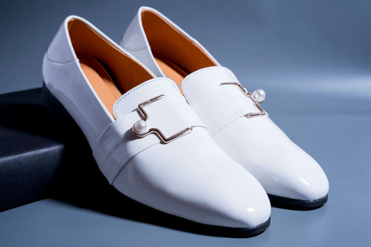 Luxury Design White Party Wear Premium Quality Loafer For Men-JonasParamount