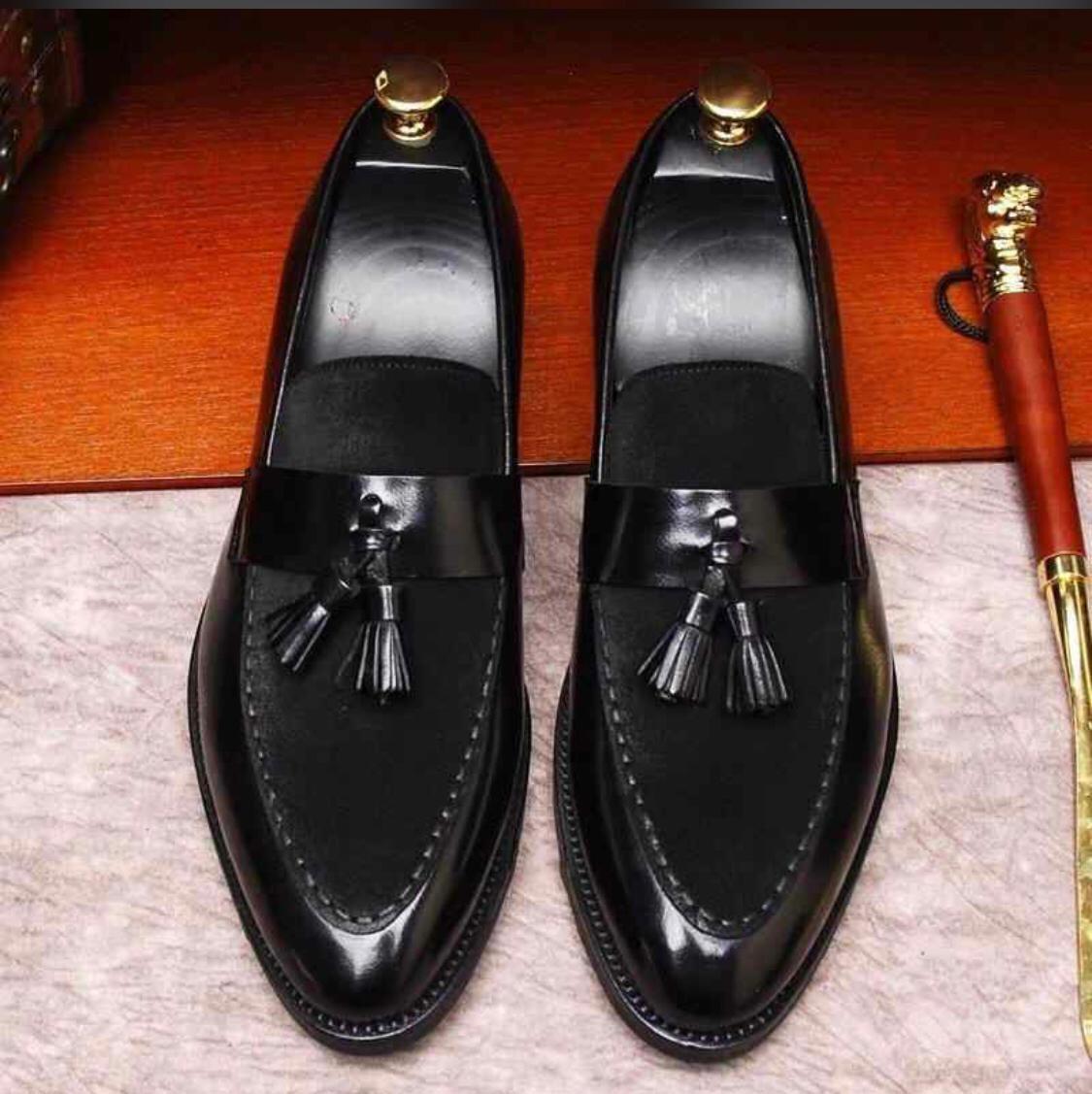 New Arrival Mens Brown Boat Shoes Fashion Pointed Toe Suede Tassel Shoes-JonasParamount