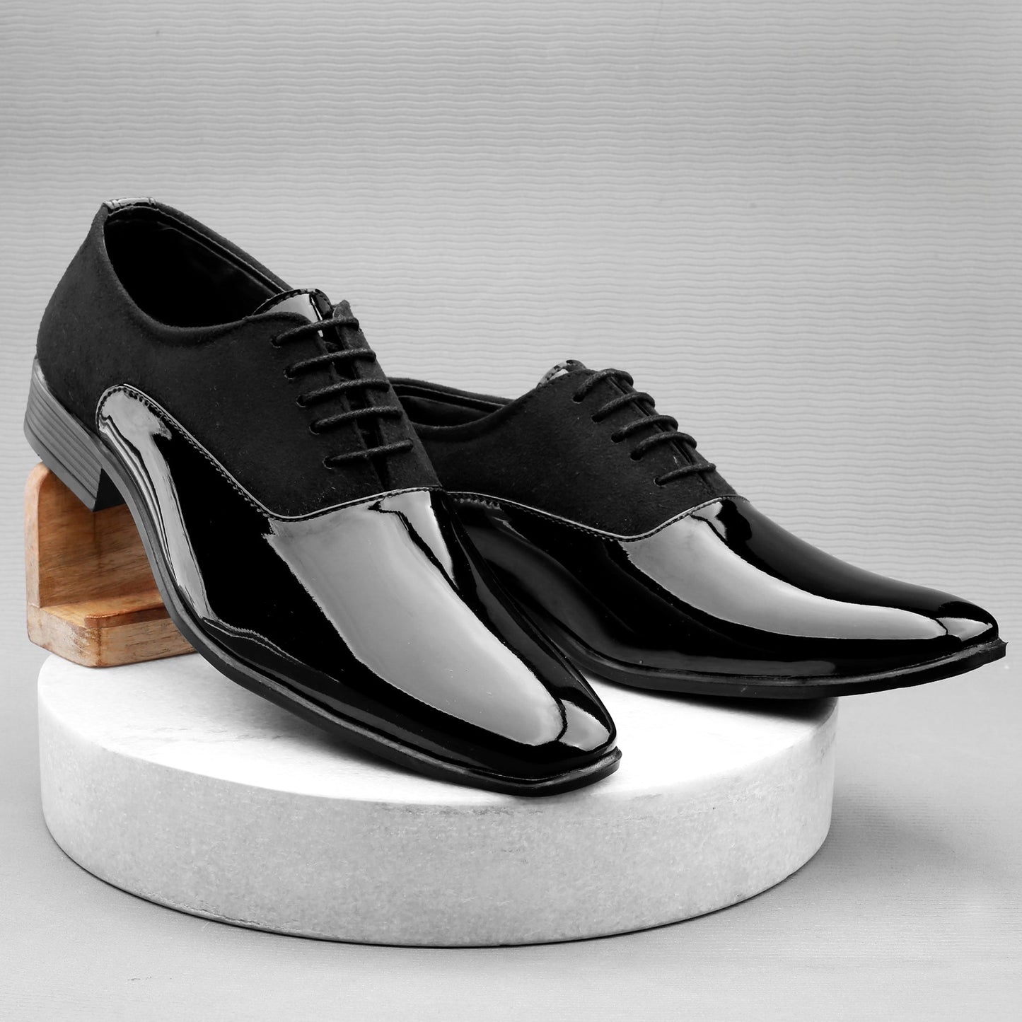 Classy Office,Wedding,Party Wear Black Shoes With Lace-Up For All Season-Jonasparamount
