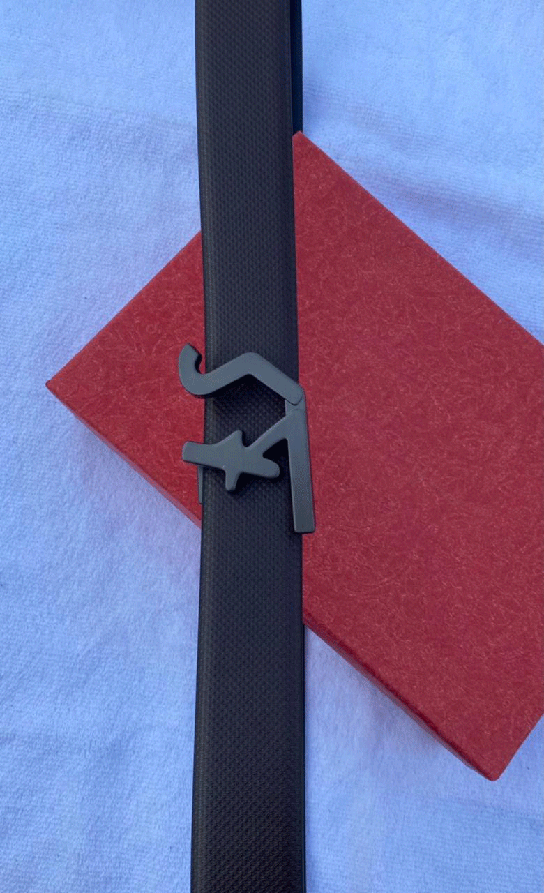 SF Letter Leather Strap Belt With Pressing Buckle-JonasParamount