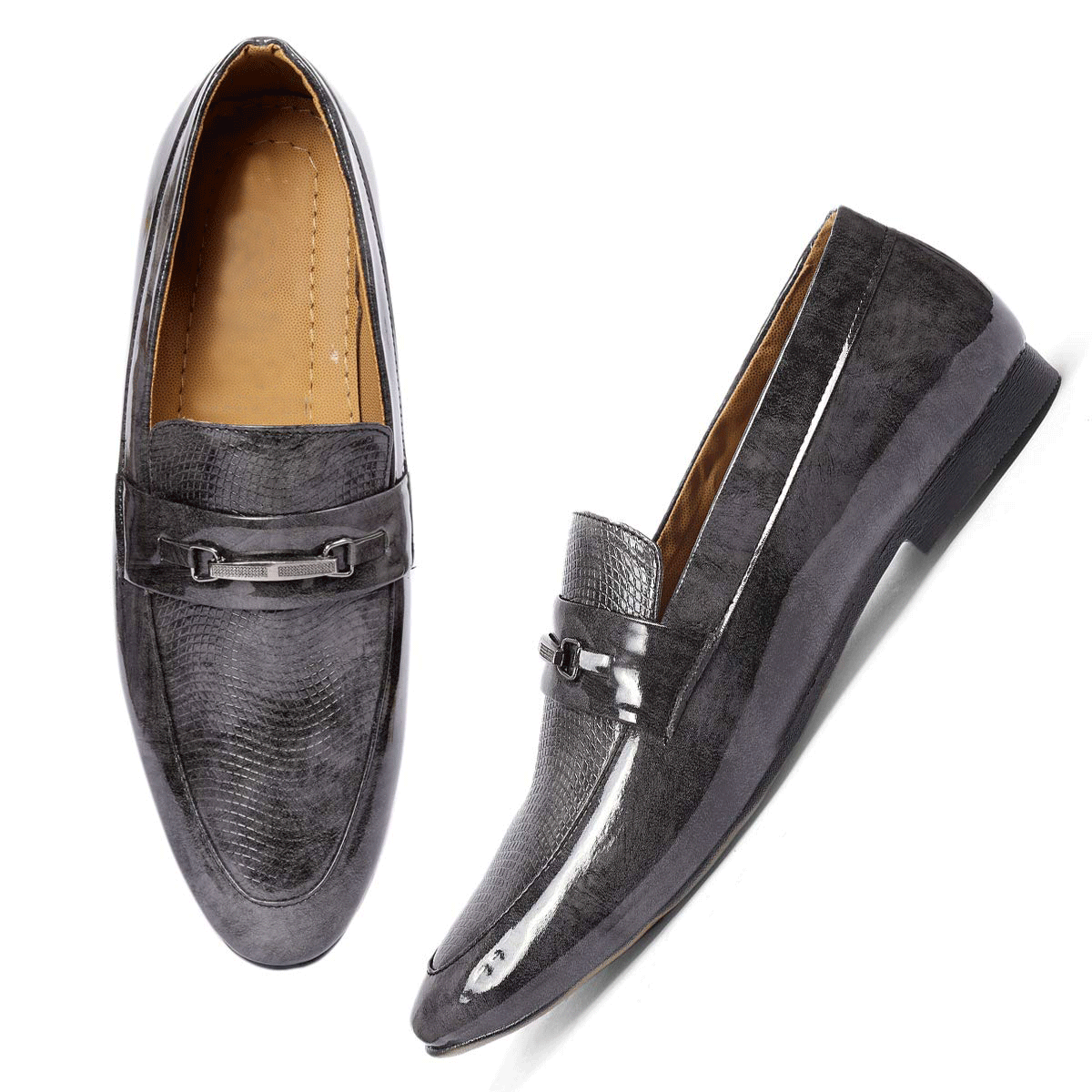 Stylish Pattern Pu Leather Loafer & Moccasins Shoes For Men's-JonasParamount