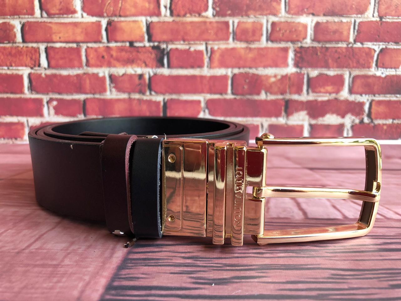 Jack and Jacob Golden Black and Brown Reversible Mens Leather Belts