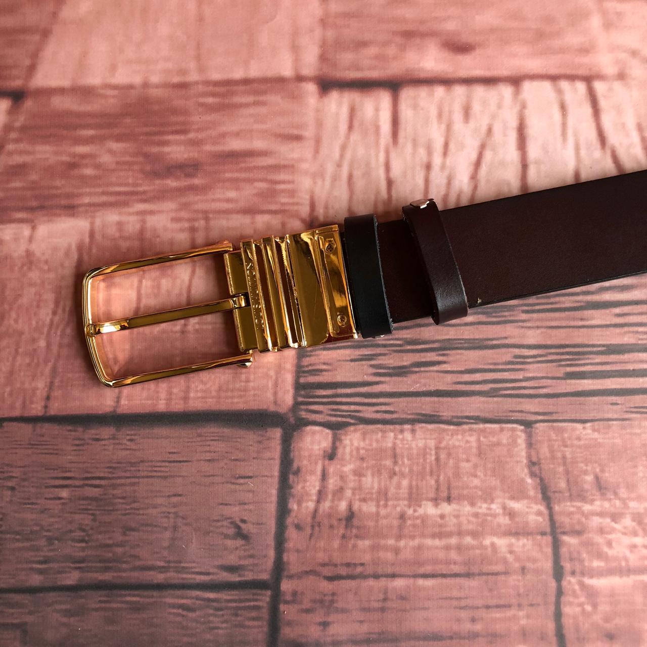 Jack and Jacob Golden Black and Brown Reversible Mens Leather Belts