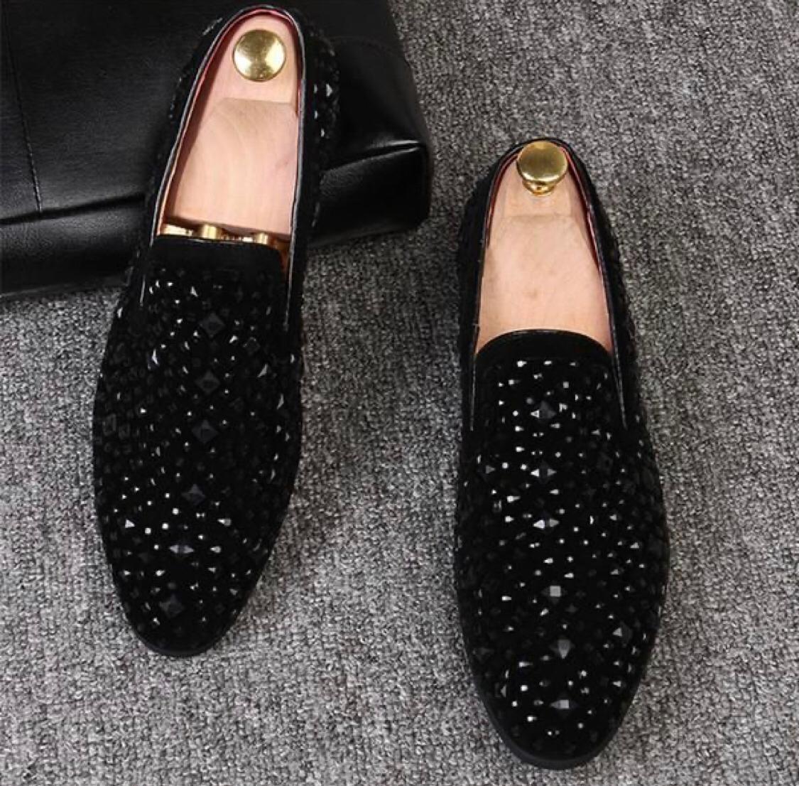 Stylish Studded Moccasins Men's Fashion Wedding Revert High Quality Slip On Flat Loafer-JonasParamount