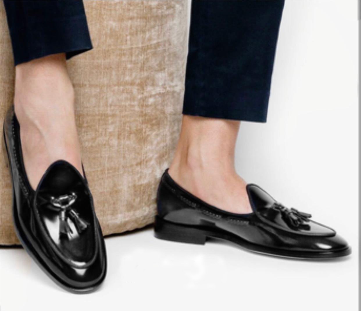 Fashion Glossy Tussle Moccasins Shoes For Office Wear And Casual Wear-JonasParamount