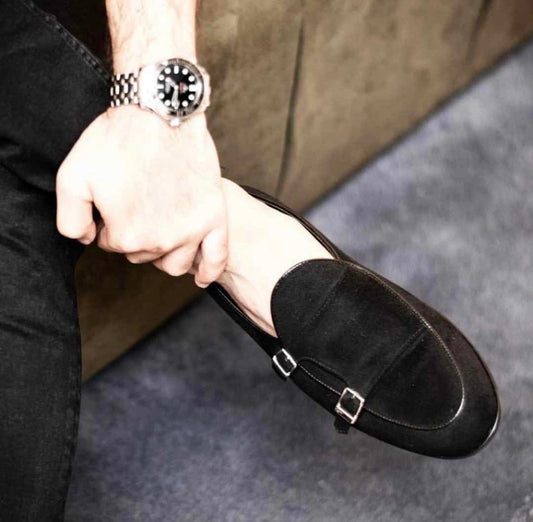 Full Black Classic Mens Luxury Design Party Wear Premium Quality Loafer Shoes-JonasParamount