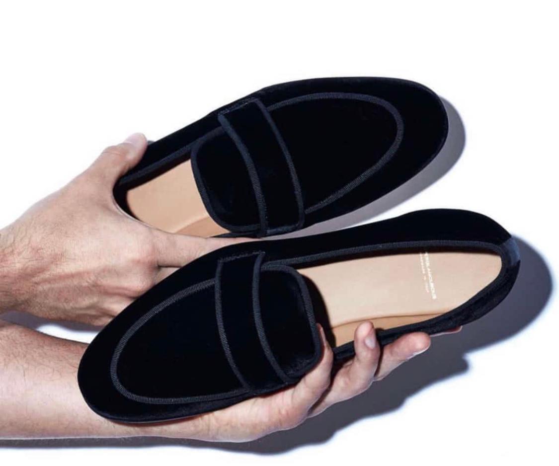 Basic Pattern Classic Suede Leather Handmade Wooden Sole Full Black Slip On For Men-JonasParamount