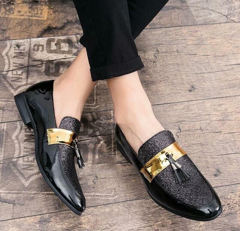 Stylish Wear Men Shiny Black Color Outdoor Formal And Party Casual Ethnic Loafer-JonasParamount
