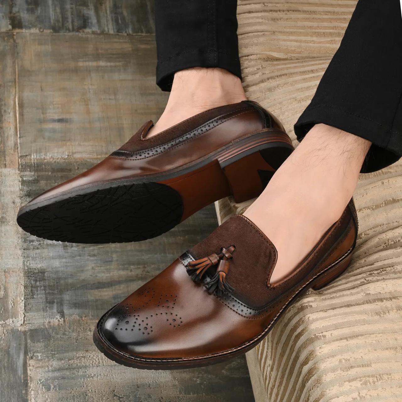 Fashionable Croc TASSEL Moccasins Formal Shoes For Office, Wedding And Party Wear-JonasParamount