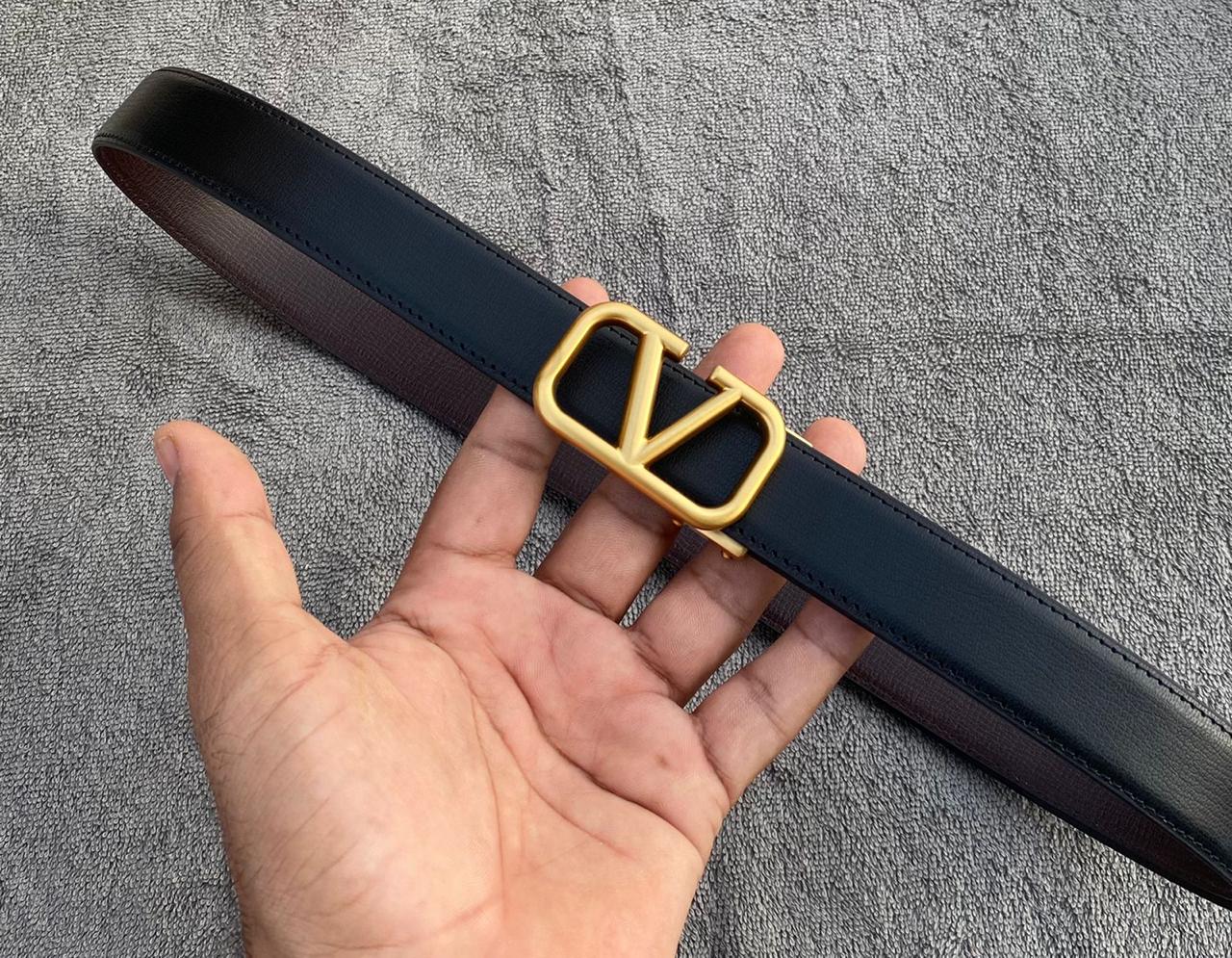 V Pattern Leather Strap Belt For Men's-JonasParamount