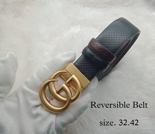 G Letter Designer Buckle Belt With Reversible Strap For Men's-JonasParamount