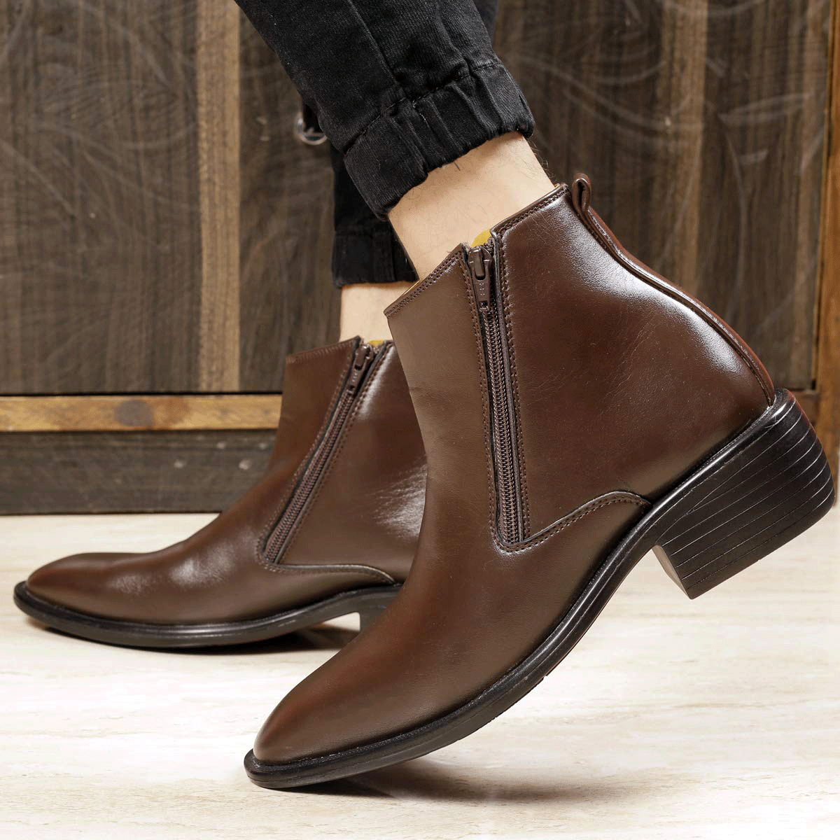 Brown casual dress store boots