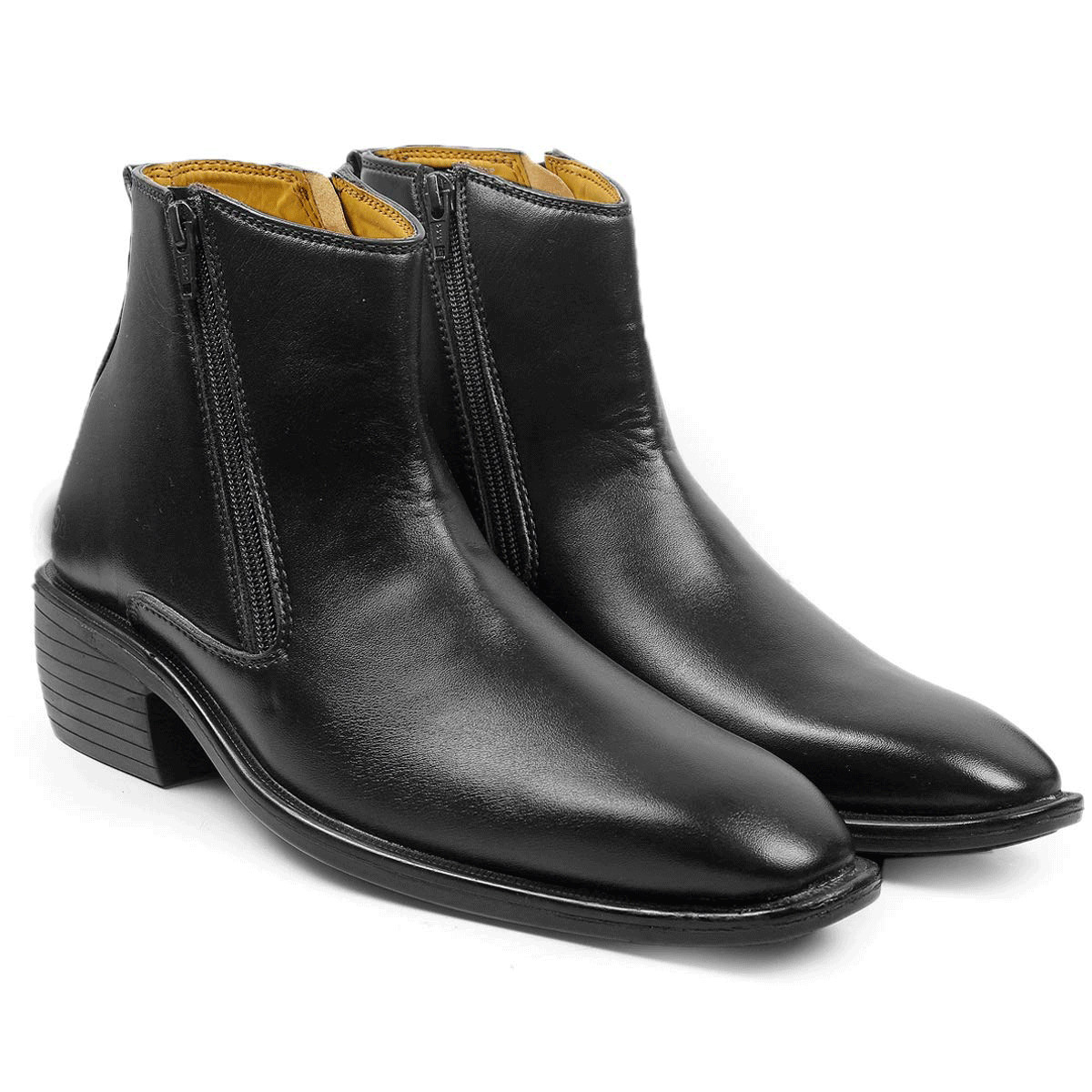 New Arrival Black Casual Formal Zipper Ankle Boots For Men-JonasParamount