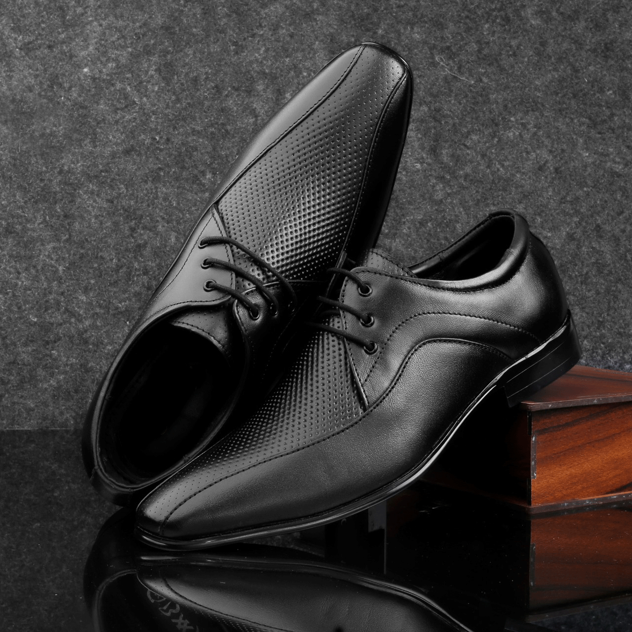 Luxury Design Formal Genuine Leather Lace-up Derby Shoes For Men's-JonasParamount