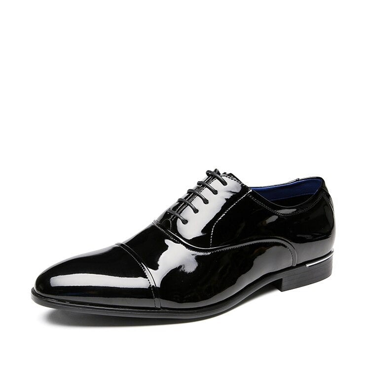 Black Fashionable Designed Business, Office, Wedding, Party Wear Lace-Up Shoes-JonasParamount