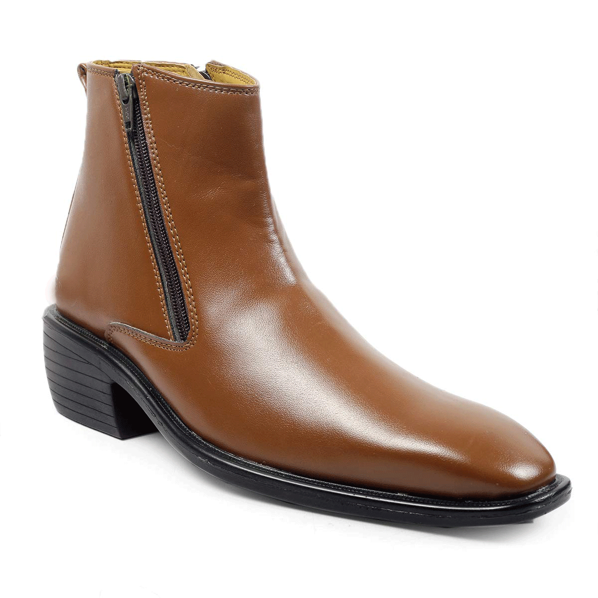 New Arrival Tan Casual Formal Zipper Ankle Boots For Men-JonasParamount